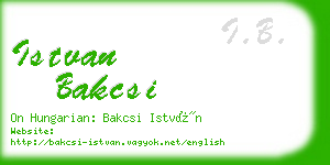 istvan bakcsi business card